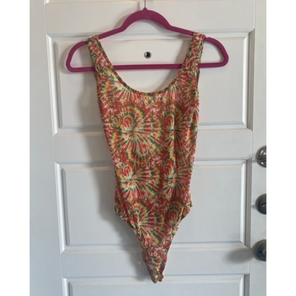 Spencer's Rasta bodysuit, sheer one piece, Small S, Vintage